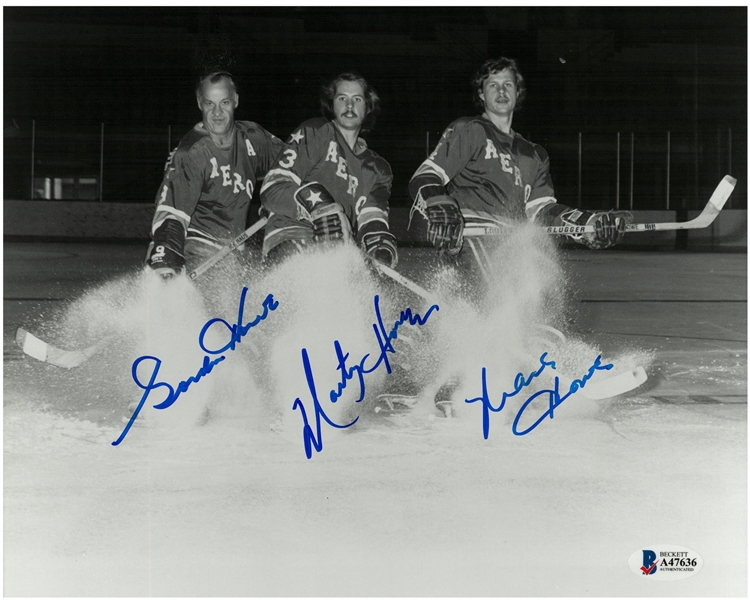 Howe Family Autographed 8x10 (Gordie, Mark, Marty)