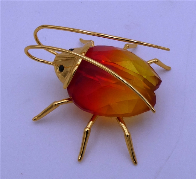 Swarovski Crystal Fire Opal Beetle