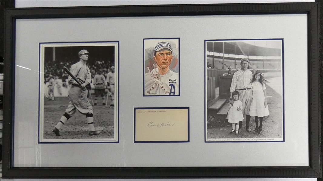 Frank "Home Run" Baker Autographed Framed Display