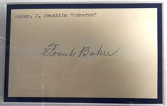 Frank Home Run Baker Autographed Framed Display