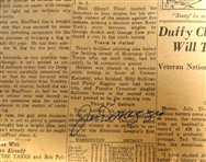 Joe DiMaggio Autographed Hit Streak Snapped Framed Newspaper (Pick up Only)