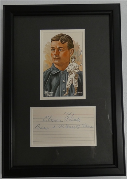 Elmer Flick Autographed Framed Display