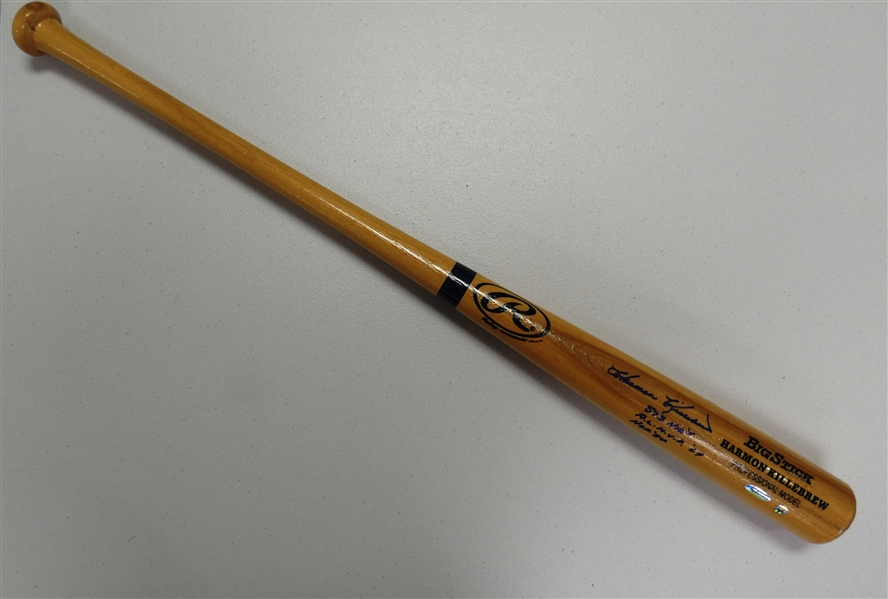 Harmon Killebrew Autographed Bat w/ 3 Inscriptions