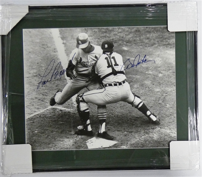 Bill Freehan & Lou Brock Autographed Framed 16x20