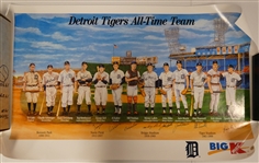Detroit Tigers All Time Team Autographed Poster