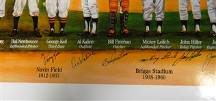Detroit Tigers All Time Team Autographed Poster