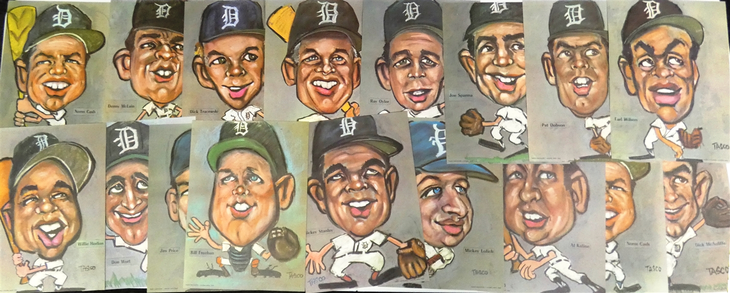 1968 Detroit Tigers Tasco Lithograph Lot