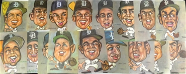 1968 Detroit Tigers Tasco Lithograph Lot