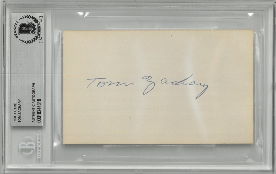 Tom Zachary Autographed 3x5 Index Card (Ruth 60th)