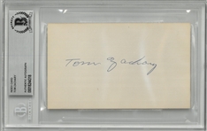 Tom Zachary Autographed 3x5 Index Card (Ruth 60th)