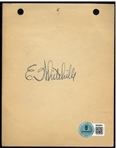 Earl Whitehill Autographed Cut Signature