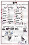 Kirk Gibson Autographed 5/2/2007 Lineup Card