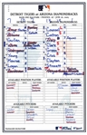 Detroit Tigers @ Arizona Diamondbacks 6/26/2005 Lineup Card