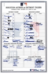 Houston Astros @ Detroit Tigers 6/26/2006 Lineup Card