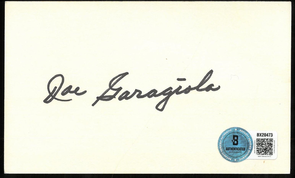 Joe Garagiola Autographed 3x5 Index Card