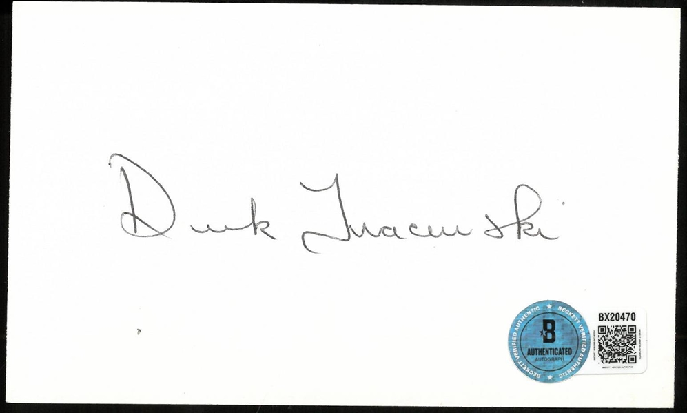 Dick Tracewski Autographed 3x5 Index Card