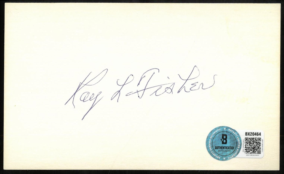 Ray Fisher Autographed 3x5 Index Card
