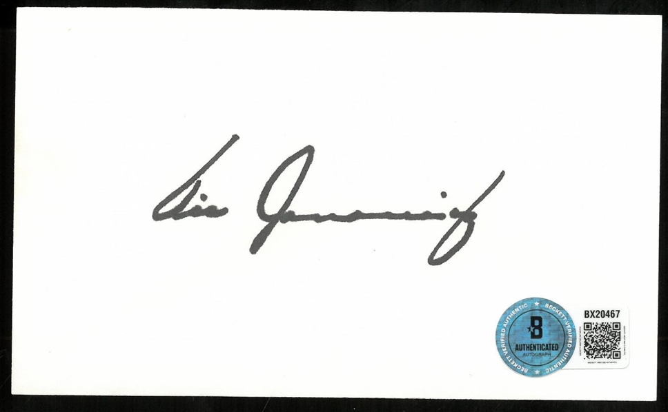 Vic Janowicz Autographed 3x5 Index Card