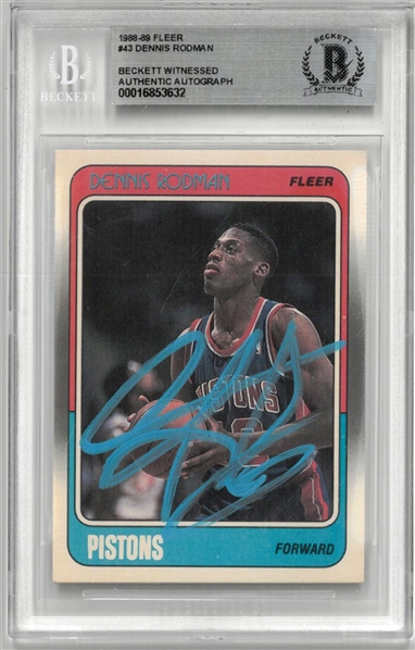 Dennis Rodman Autographed 1988-89 Fleer Rookie Card