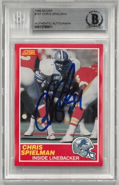 Chris Spielman Autographed 1989 Score Rookie Card