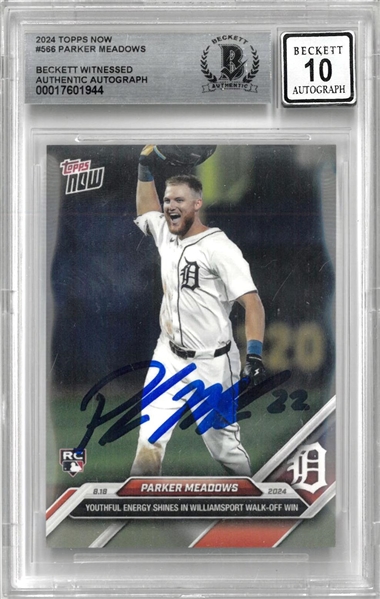 Parker Meadows Autographed 2024 Topps Now Rookie Card