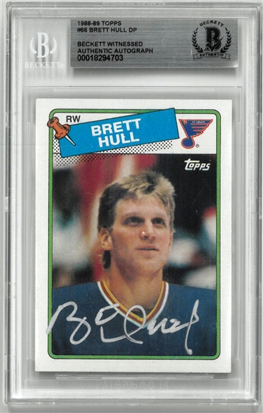 Brett Hull Autographed 1988-89 Topps Rookie Card