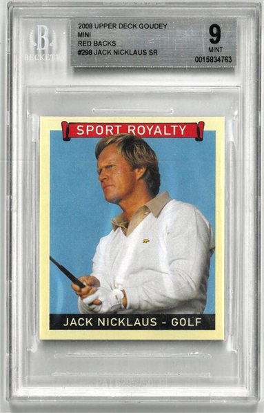Jack Nicklaus BGS 9 2008 Upper Deck Goudey Mini Red Back
