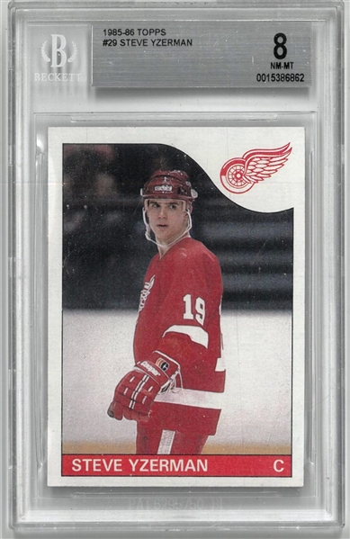 Steve Yzerman BGS 8 1985-86 Topps