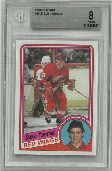Steve Yzerman BGS 8 1984-85 Topps