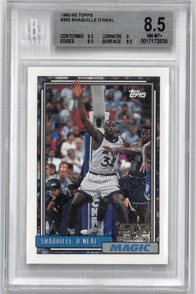 Shaquille ONeal BGS 8.5 1992-93 Topps