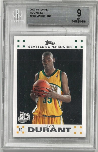 Kevin Durant BGS 9 2007-08 Topps Rookie Set