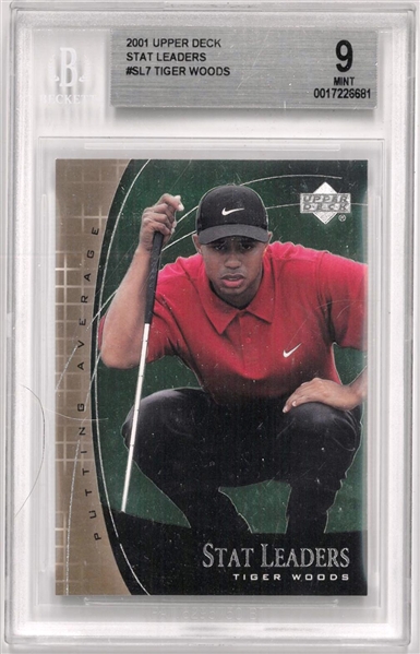 Tiger Woods BGS 9 2001 Upper Deck Stat Leaders