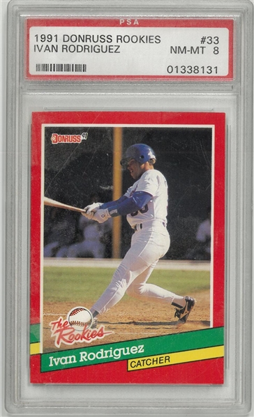 Ivan Rodriguez PSA 8 1991 Donruss Rookies