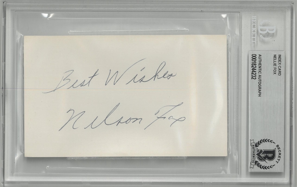 Nellie Fox Autographed 3x5 Index Card