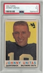 Johnny Unitas PSA 3 1959 Topps