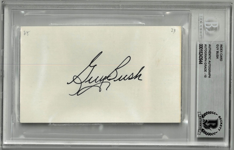 Guy Bush Autographed 3x5 Index Card (Ruth #714)
