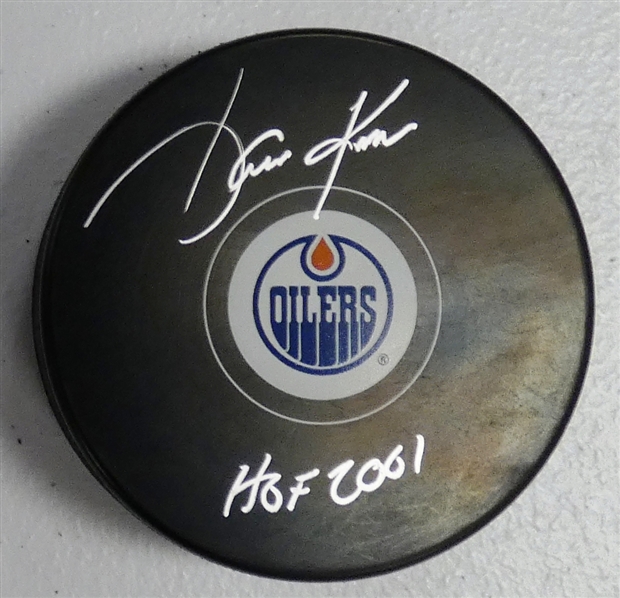 Jari Kurri Autographed Oilers Puck w/ HOF