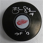 Brendan Shanahan Autographed Red Wings Puck w/ HOF