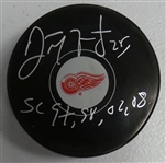 Darren McCarty Autographed Red Wings Puck w/ Cup Years