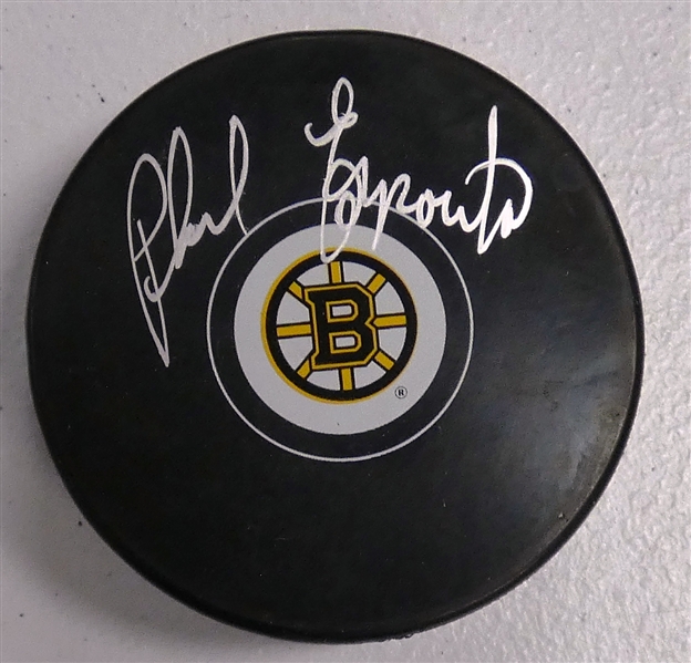 Phil Esposito Autographed Bruins Puck