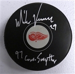 Mike Vernon Autographed Red Wings Puck w/ Conn Smythe