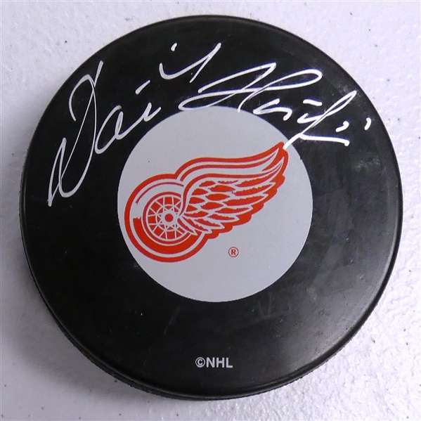 Dominik Hasek Autographed Red Wings Puck