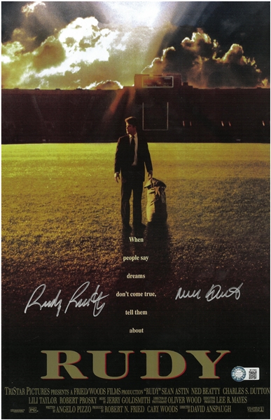 Rudy Ruettiger Autographed 11x17 Movie Poster