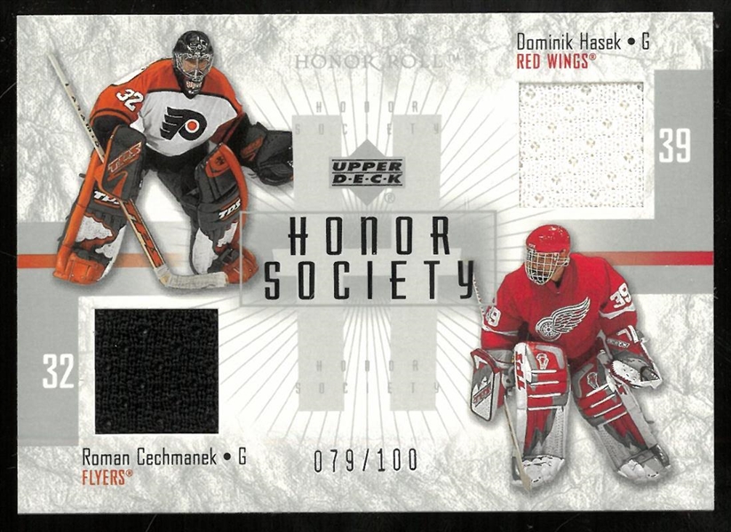 Dominik Hasek & Roman Cechmanek 2001-02 Upper Deck Honor Society
