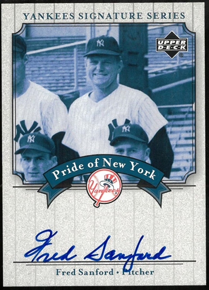 Fred Sanford Autographed Upper Deck Yankees