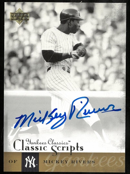 Mickey Rivers Autographed Classic Scripts