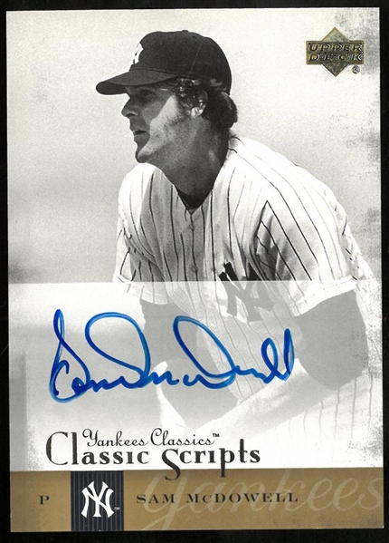 Sam McDowell Autographed Upper Deck Classic Scripts