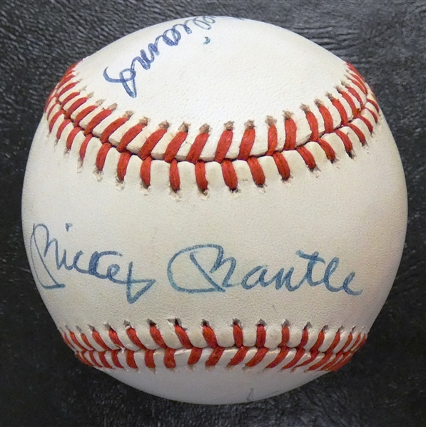 Triple Crown Autographed Baseball (Mantle, Williams, Cabrera, Yaz, Robinson)