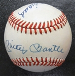 Triple Crown Autographed Baseball (Mantle, Williams, Cabrera, Yaz, Robinson)