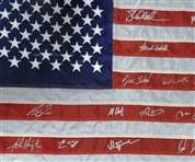 1980 US Olympic Hockey Team Signed Flag (20 Autos) (Pick Up Only)